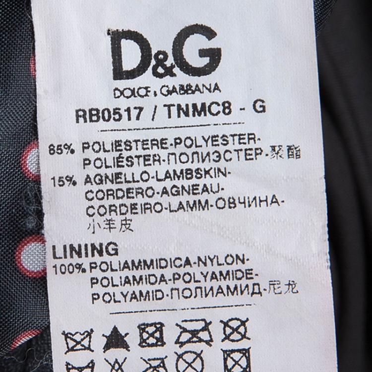 Pre Owned D&G Black Leather Trim Bomber Jacket S