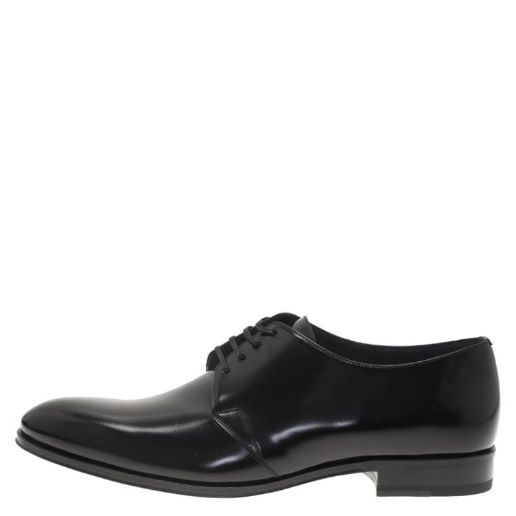 Pre Owned Dior Black Patent Lace Up Derby Size 42