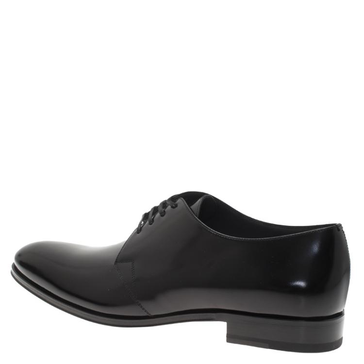 Pre Owned Dior Black Patent Lace Up Derby Size 42