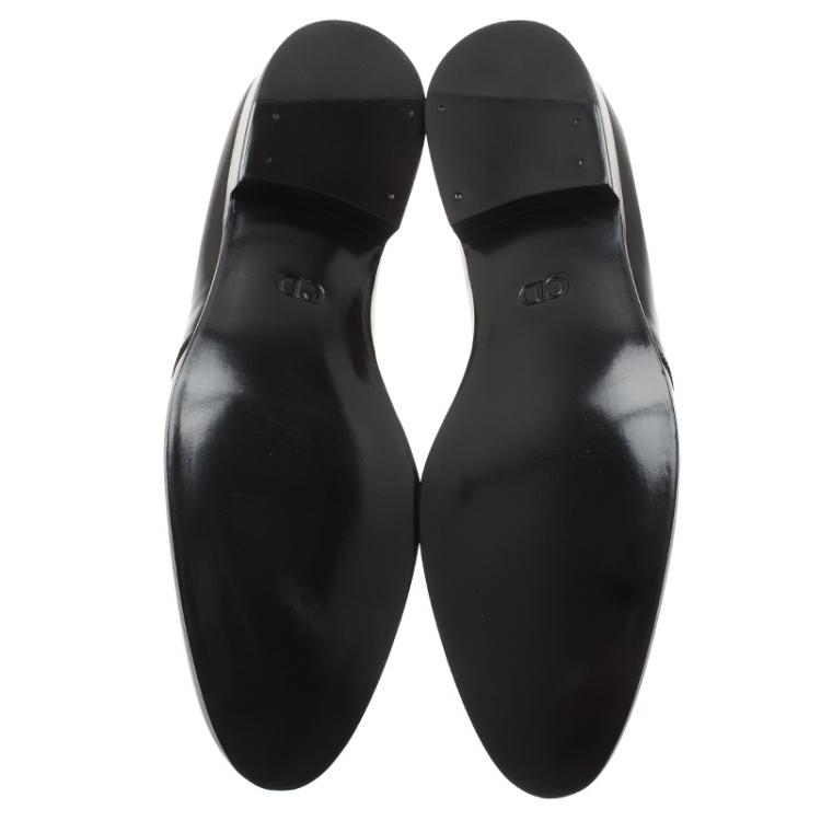 Pre Owned Dior Black Patent Lace Up Derby Size 42