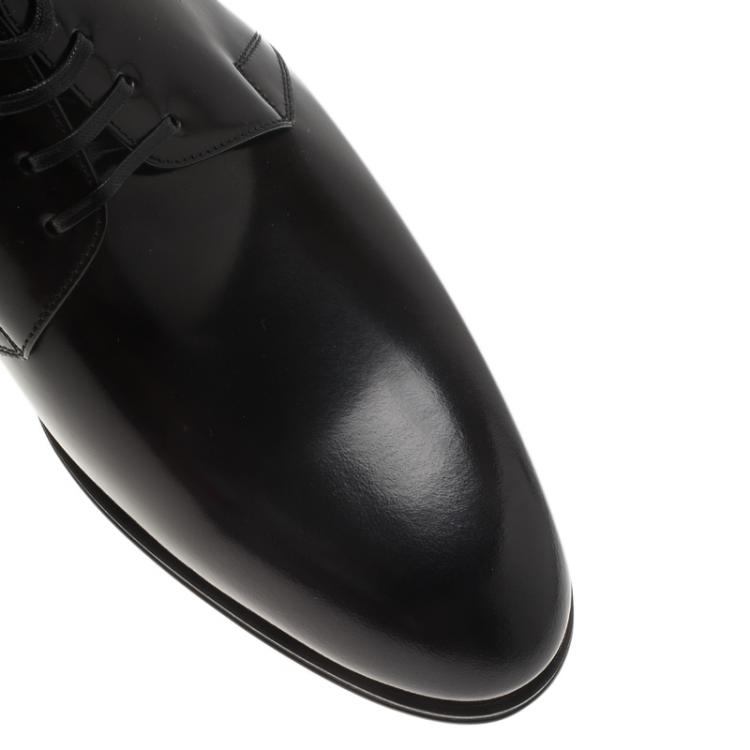 Pre Owned Dior Black Patent Lace Up Derby Size 42