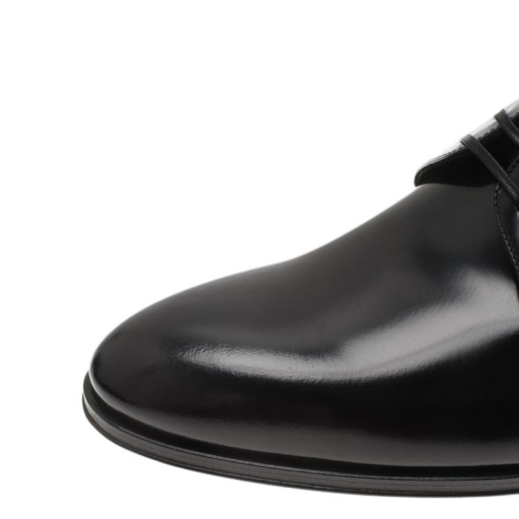 Pre Owned Dior Black Patent Lace Up Derby Size 42