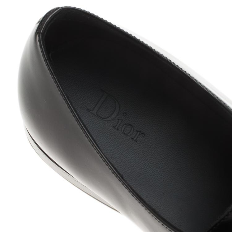 Pre Owned Dior Black Patent Lace Up Derby Size 42