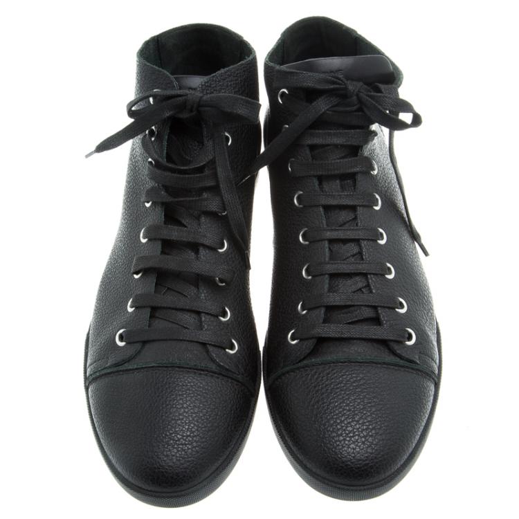 Pre Owned Dior Homme Black Leather High Top Sneakers Size 42