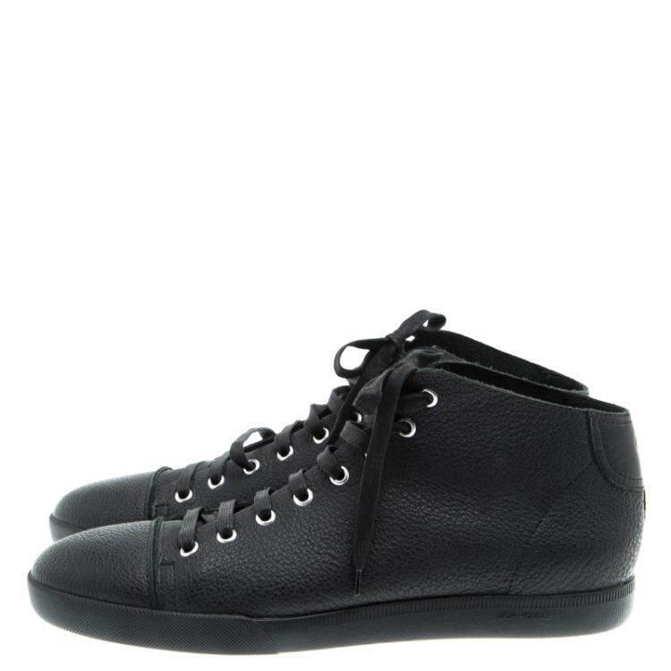 Pre Owned Dior Homme Black Leather High Top Sneakers Size 42