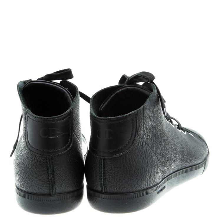 Pre Owned Dior Homme Black Leather High Top Sneakers Size 42