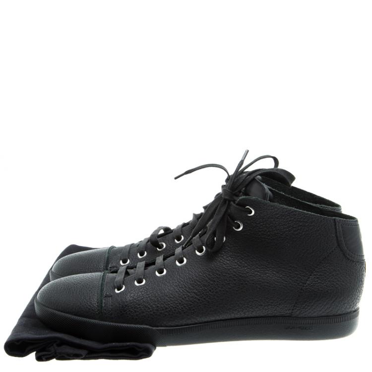 Pre Owned Dior Homme Black Leather High Top Sneakers Size 42