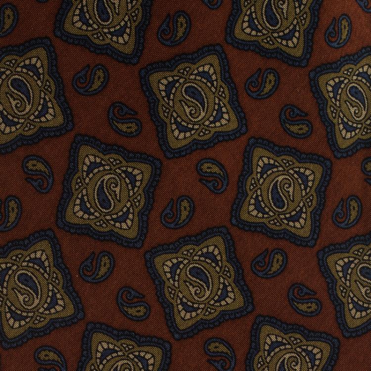 Pre Owned Dior Brown and Blue Printed Silk Tie