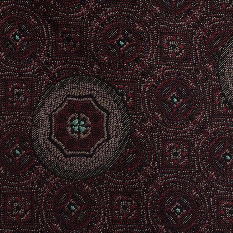 Pre Owned Dior Burgundy and Grey Printed Silk Tie