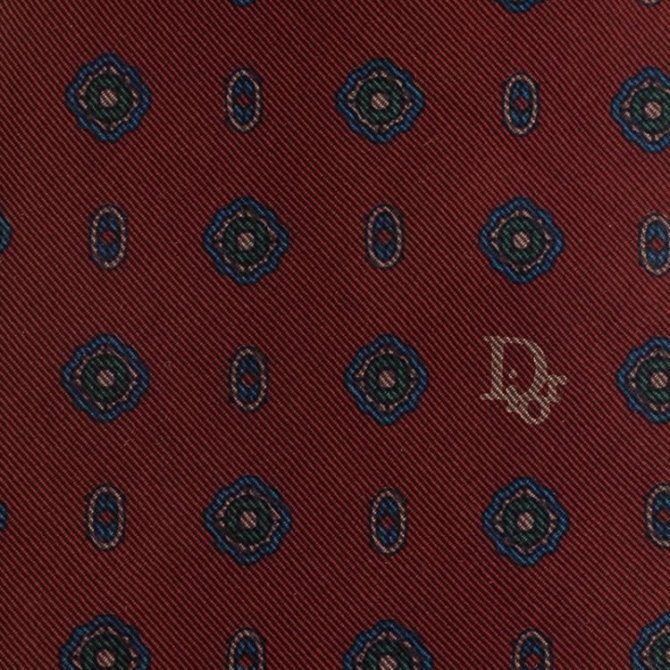 Pre Owned Dior Burgundy and Blue Floral Tie