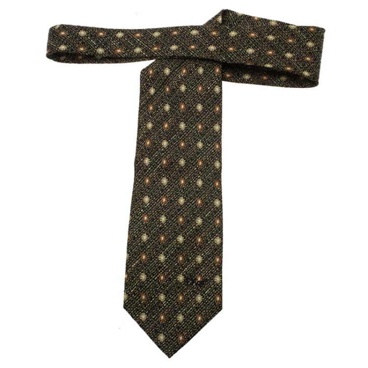 Pre Owned Dior Black Floral Silk Tie