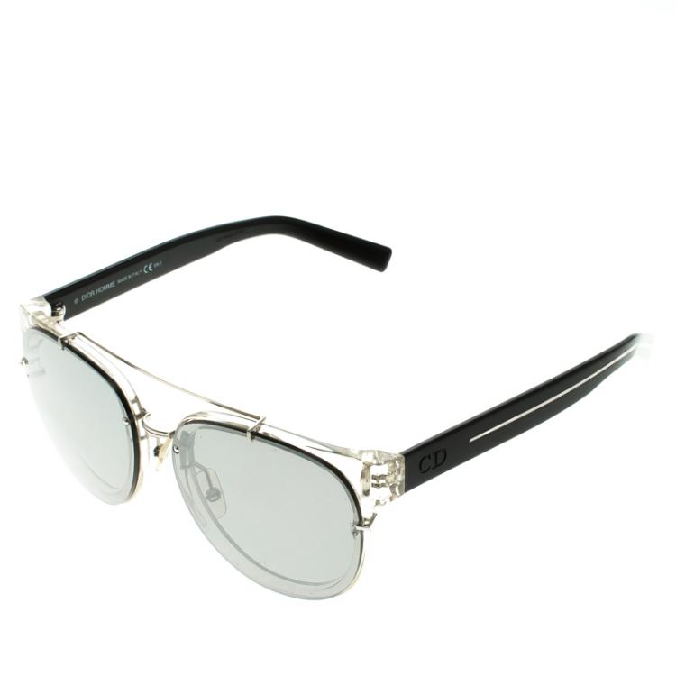 Pre Owned Dior Homme Blacktie 143S Reflective Aviator Sunglasses