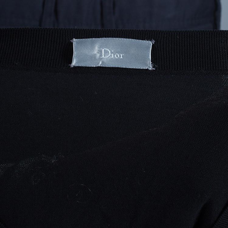 Pre Owned Dior Men's Black Contrast Piping Cardigan M