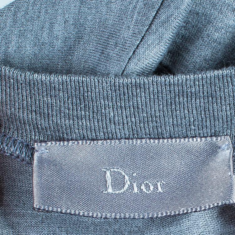 Pre Owned Dior Men's Grey Embellished T-Shirt XL