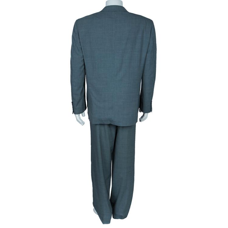 Pre Owned Dior Men's Grey Wool Suit XL