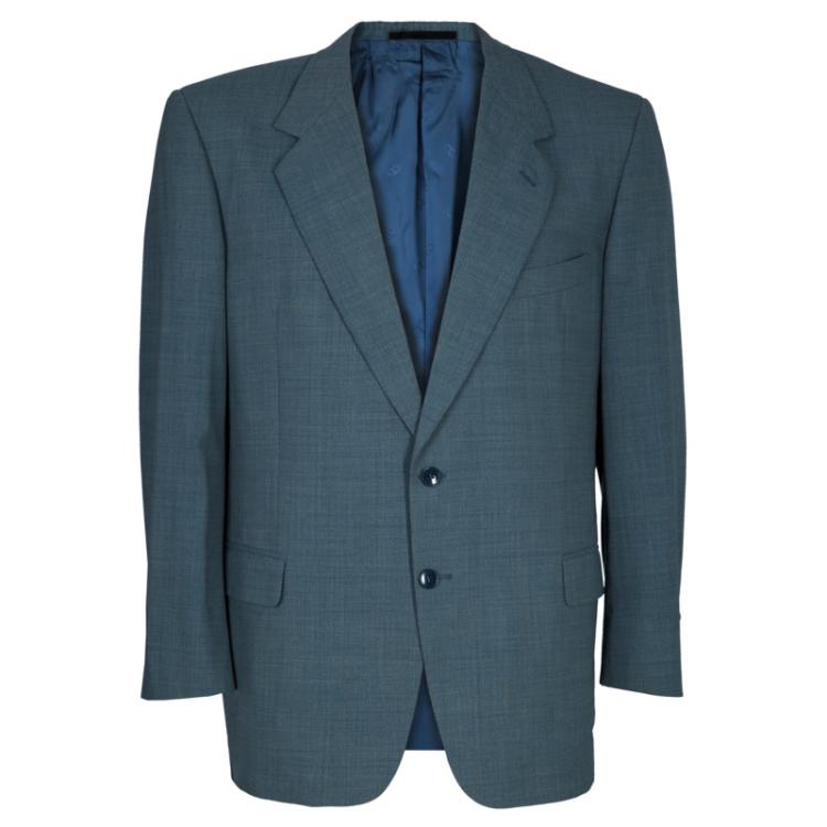 Pre Owned Dior Men's Grey Wool Suit XL