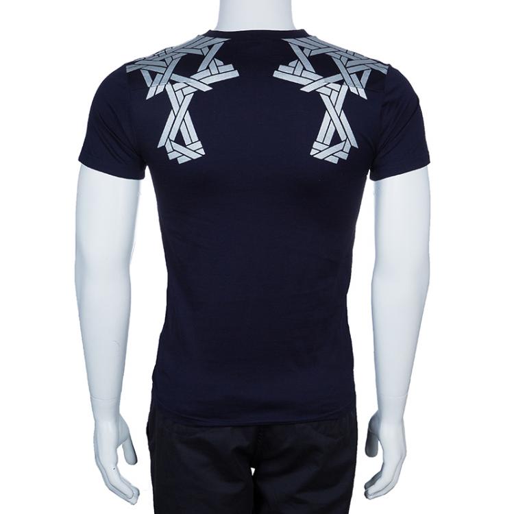 Pre Owned Dior Navy Print T-Shirt S