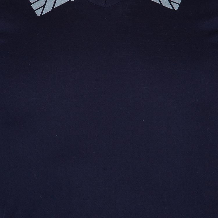 Pre Owned Dior Navy Print T-Shirt S