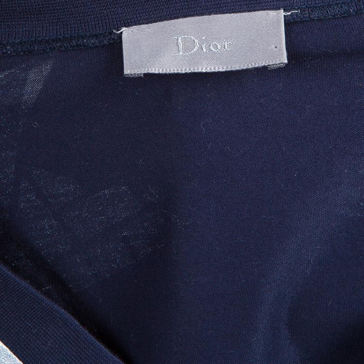 Pre Owned Dior Navy Print T-Shirt S