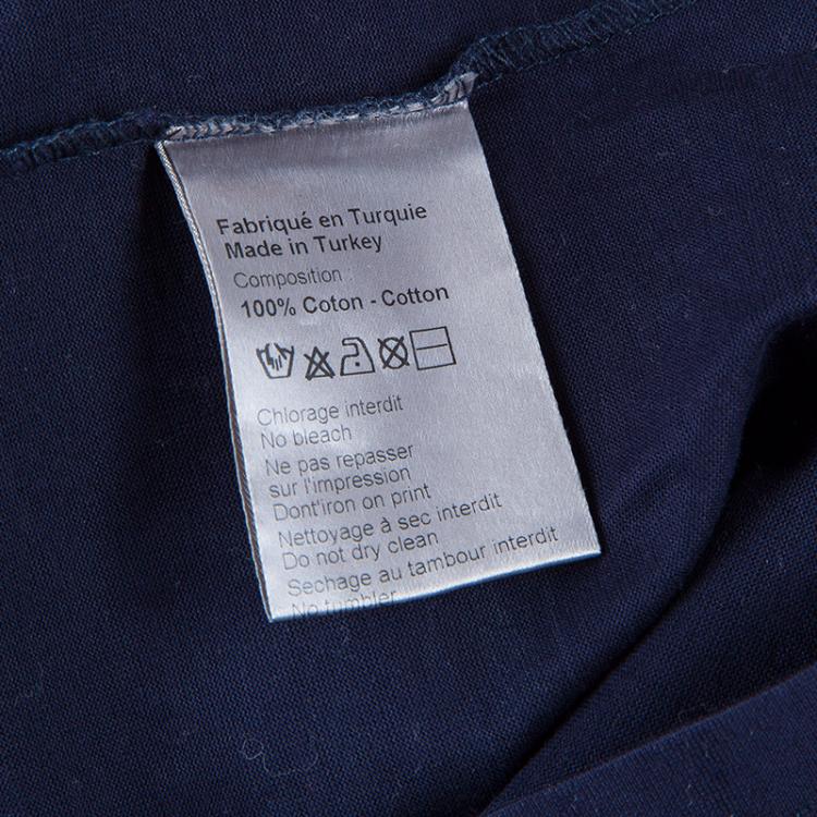 Pre Owned Dior Navy Print T-Shirt S