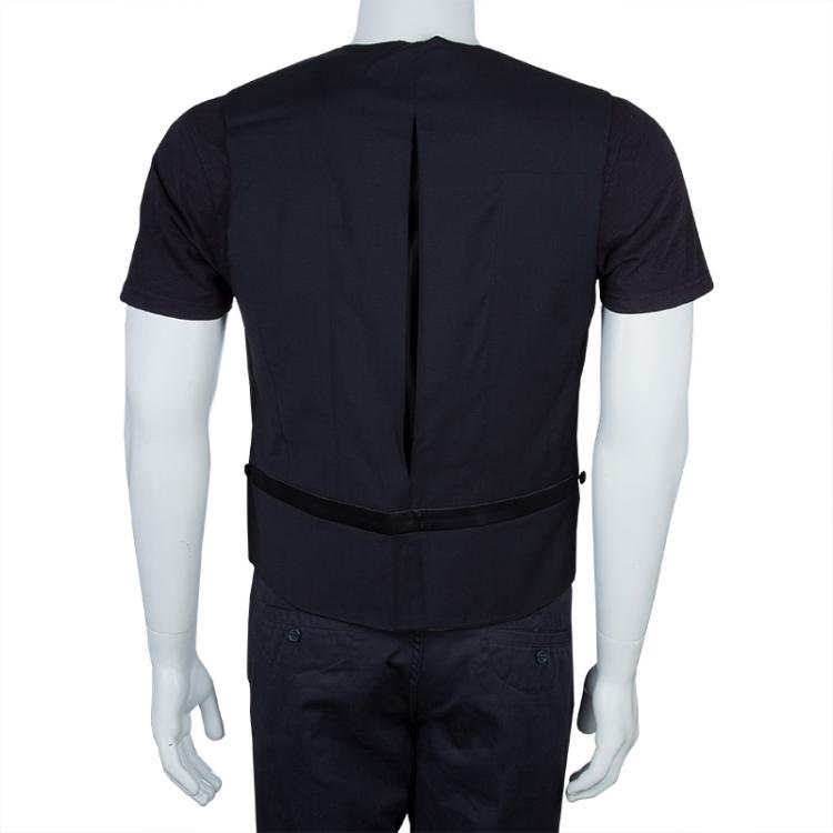 Pre Owned Dior Black Satin Waistcoat L