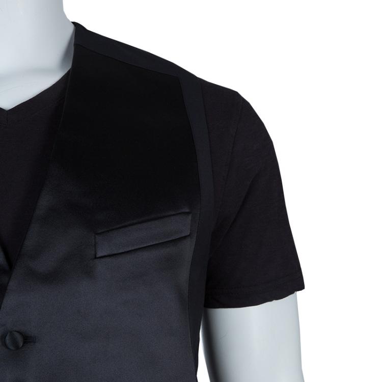 Pre Owned Dior Black Satin Waistcoat L