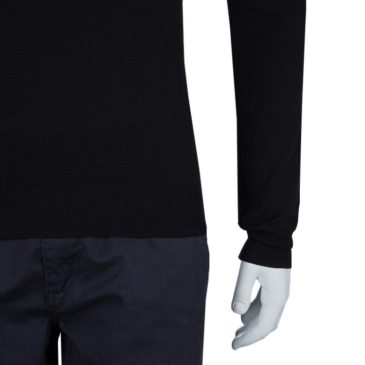 Pre Owned Dior Black V-Neck Wool Sweater S