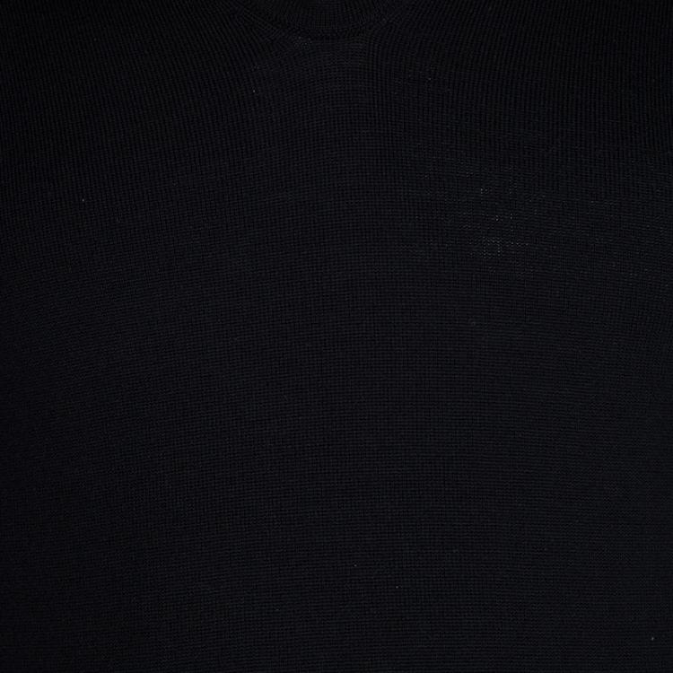 Pre Owned Dior Black V-Neck Wool Sweater S