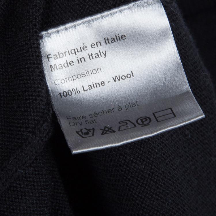 Pre Owned Dior Black V-Neck Wool Sweater S
