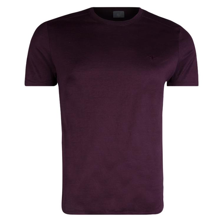 Dior Burgundy Crew Neck T-Shirt M Dior | The Luxury Closet