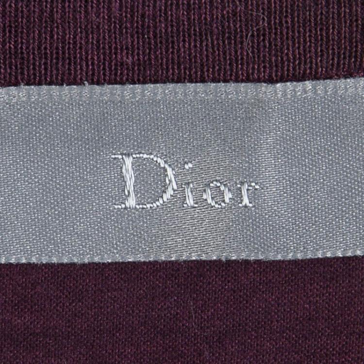 Pre Owned Dior Burgundy Crew Neck T-Shirt M