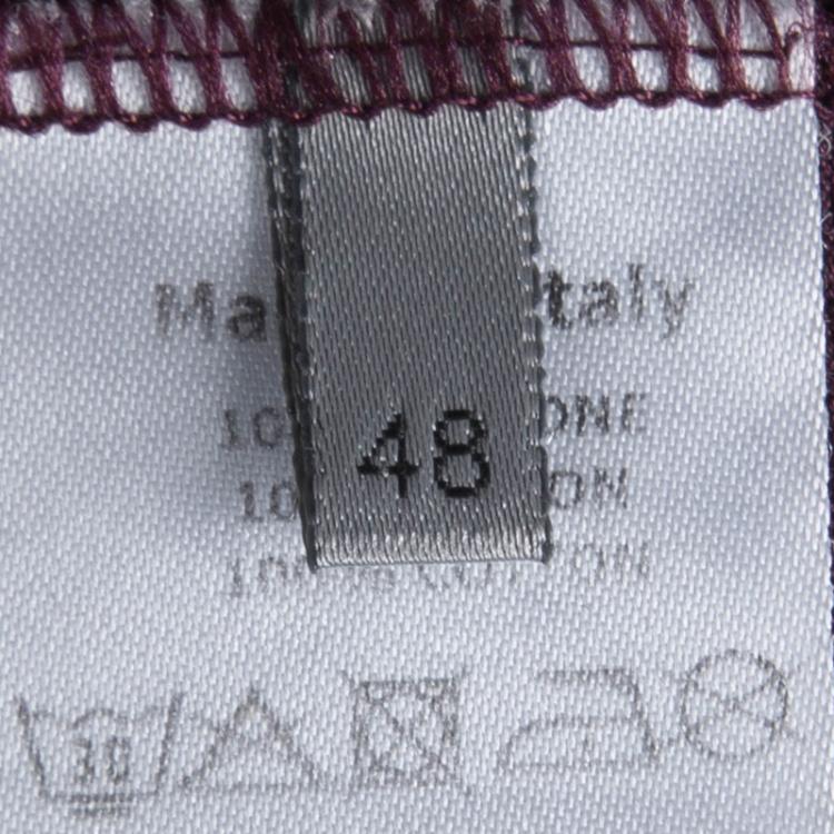 Pre Owned Dior Burgundy Crew Neck T-Shirt M