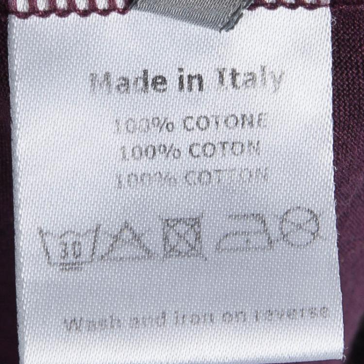 Pre Owned Dior Burgundy Crew Neck T-Shirt M