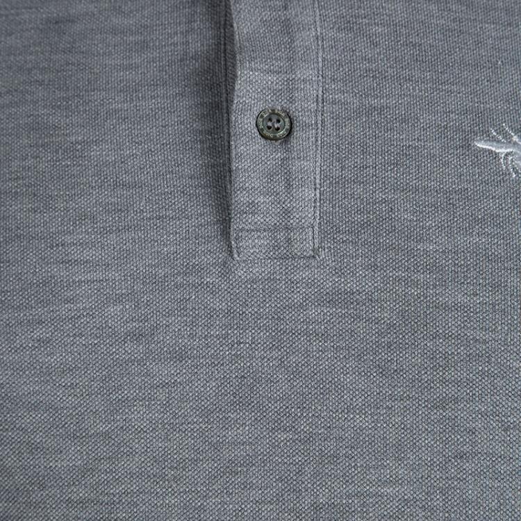 Pre Owned Dior Grey White Bee Embroidery Polo T-Shirt S