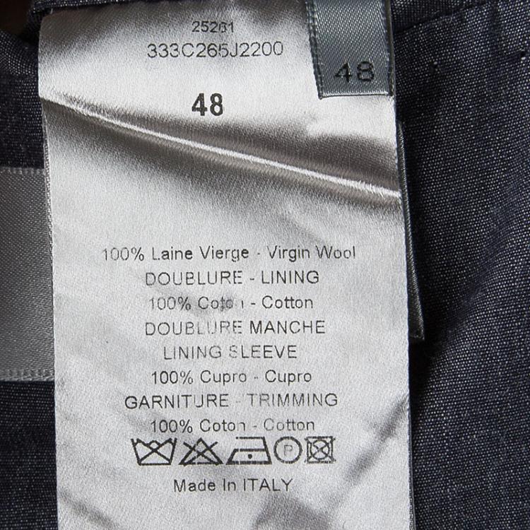 Pre Owned Dior Black Wool Notched Collar Blazer M