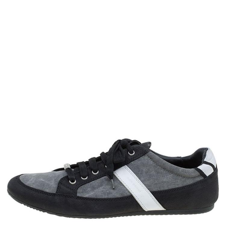 Pre Owned Dior Homme Tri Color Fabric and Leather Sneakers Size 42