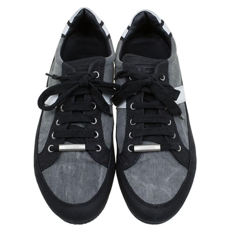 Pre Owned Dior Homme Tri Color Fabric and Leather Sneakers Size 42