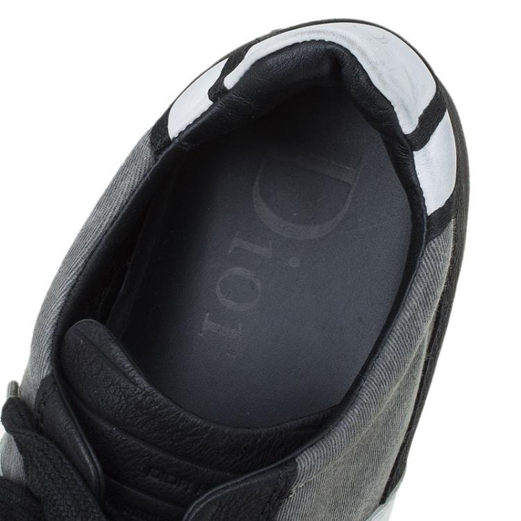 Pre Owned Dior Homme Tri Color Fabric and Leather Sneakers Size 42