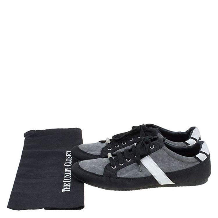 Pre Owned Dior Homme Tri Color Fabric and Leather Sneakers Size 42
