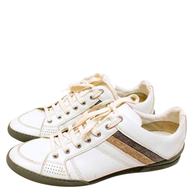Pre Owned Dior White Leather and Suede Sneakers Size 43