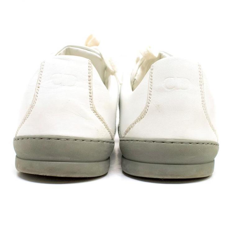 Pre Owned Dior White Leather and Suede Sneakers Size 43
