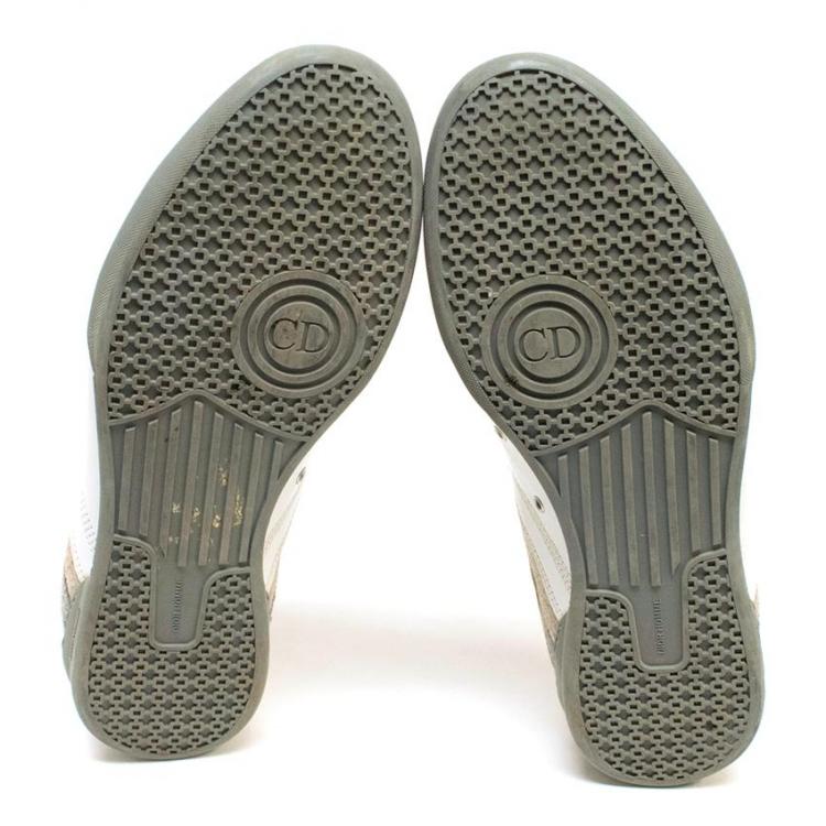 Pre Owned Dior White Leather and Suede Sneakers Size 43