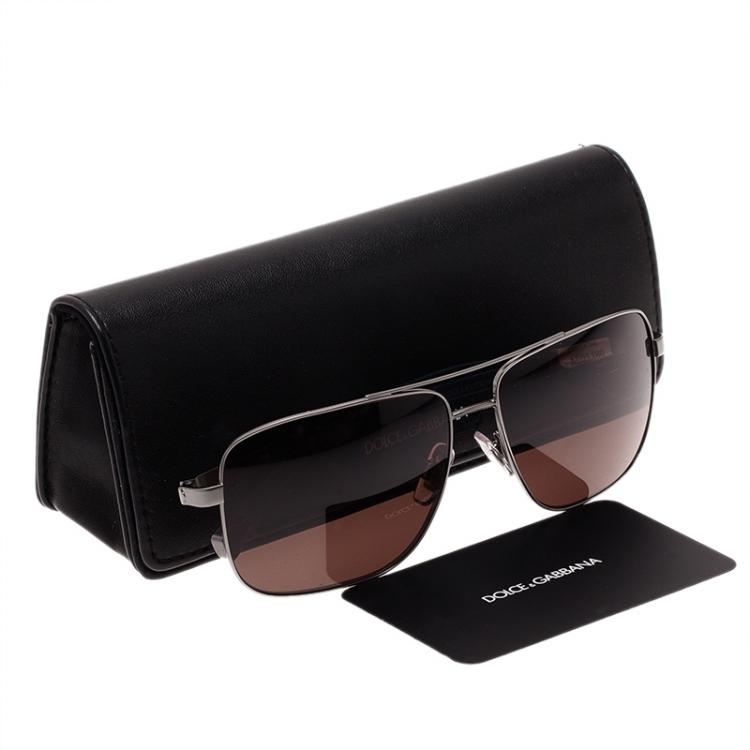 Pre Owned Dolce and Gabbana Silver 2139 Aviators 