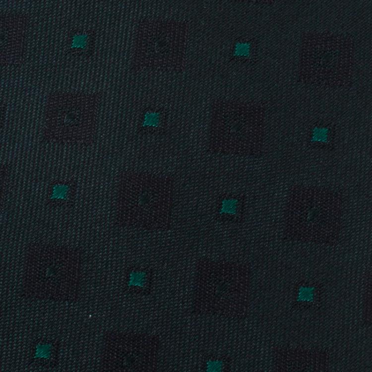 Pre Owned Dolce and Gabbana Green Martini Micro Square Silk Tie 