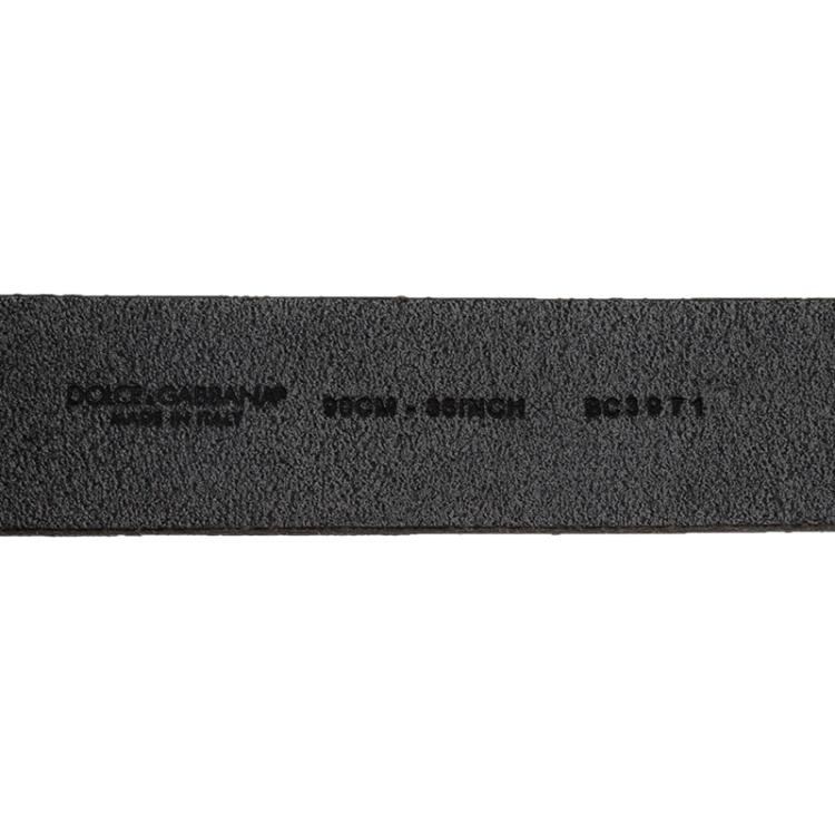 Pre Owned Dolce and Gabbana Black Pebbled Leather Classic Belt 90CM