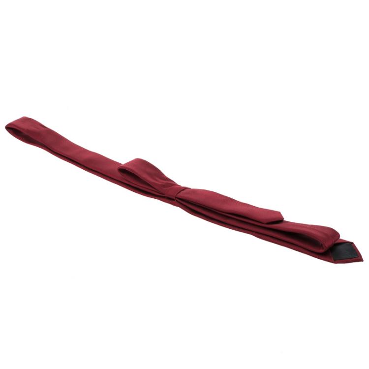 Pre Owned Dolce and Gabbana Red Silk Skinny Tie