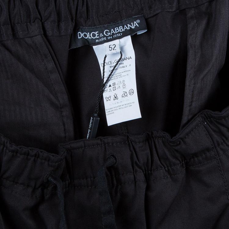 Pre Owned Dolce and Gabbana Black Athletic Pants M