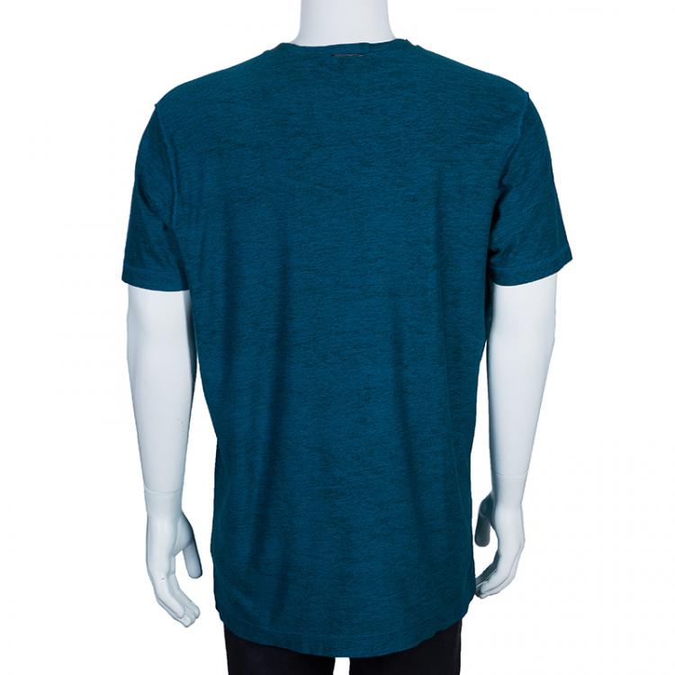 Pre Owned Dolce and Gabbana Teal "Cassius Clay" Tshirt XL