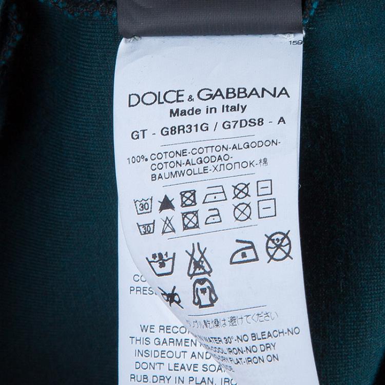 Pre Owned Dolce and Gabbana Teal "Cassius Clay" Tshirt XL