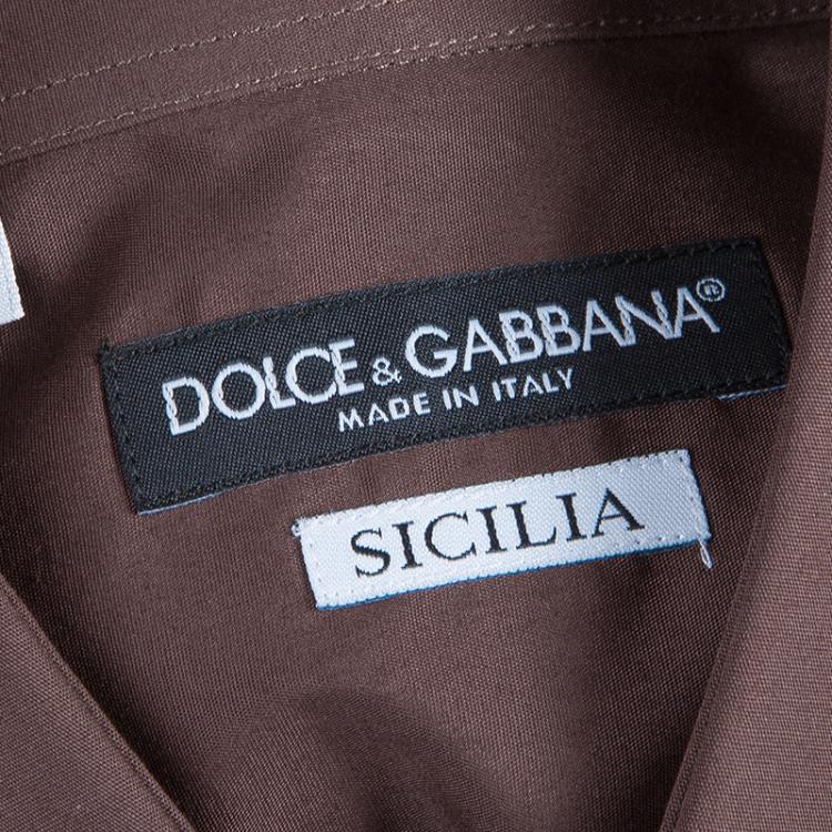 Pre Owned Dolce & Gabbana Men's Brown Shirt S